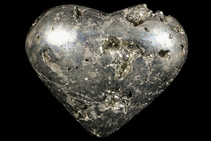 Polished Pyrite Heart - Peru #66498
